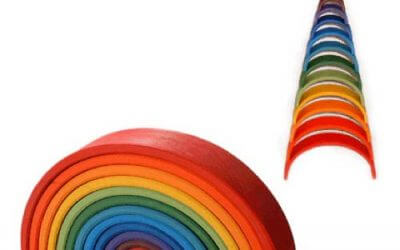 Natural Pod Rainbow Stacking Blocks Featured in Canadian Family Magazine