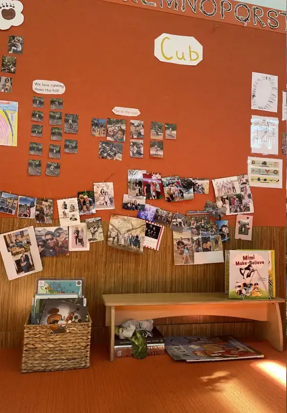 Classroom wall with photos