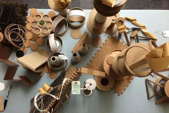 Natural materials arranged on top of a table.