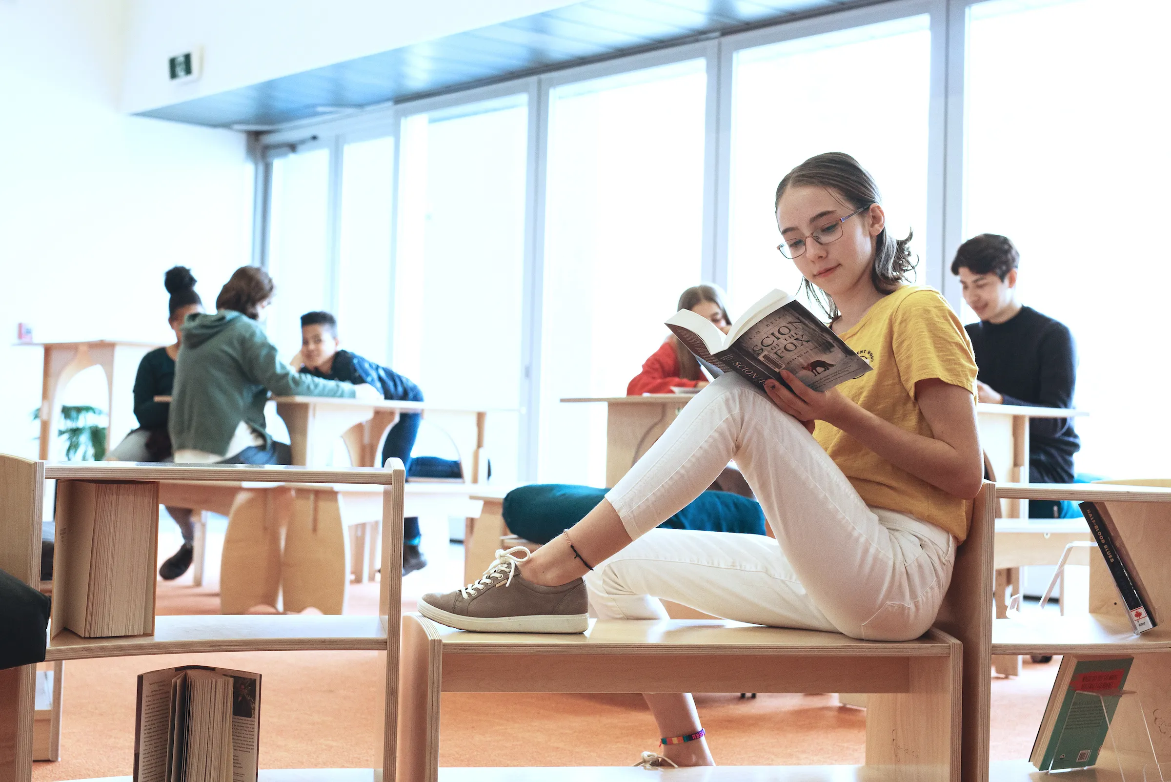 Natural Pod Students in their common space